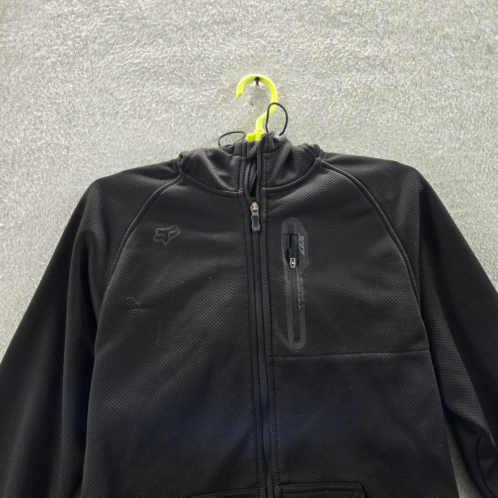 Fox Men Sweatshirt S Black Head FOXTECH Activewear Gorpcore Zipper Logo - Picture 4 of 8